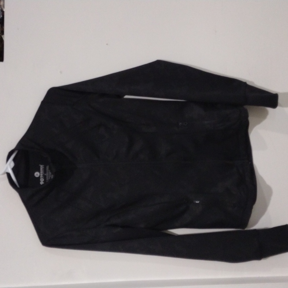 90 Degree by Reflex Black Camo Zip-Up Jacket,Size S